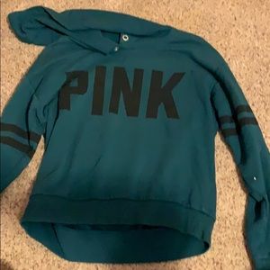 Dark teal and black “PINK” hoodie